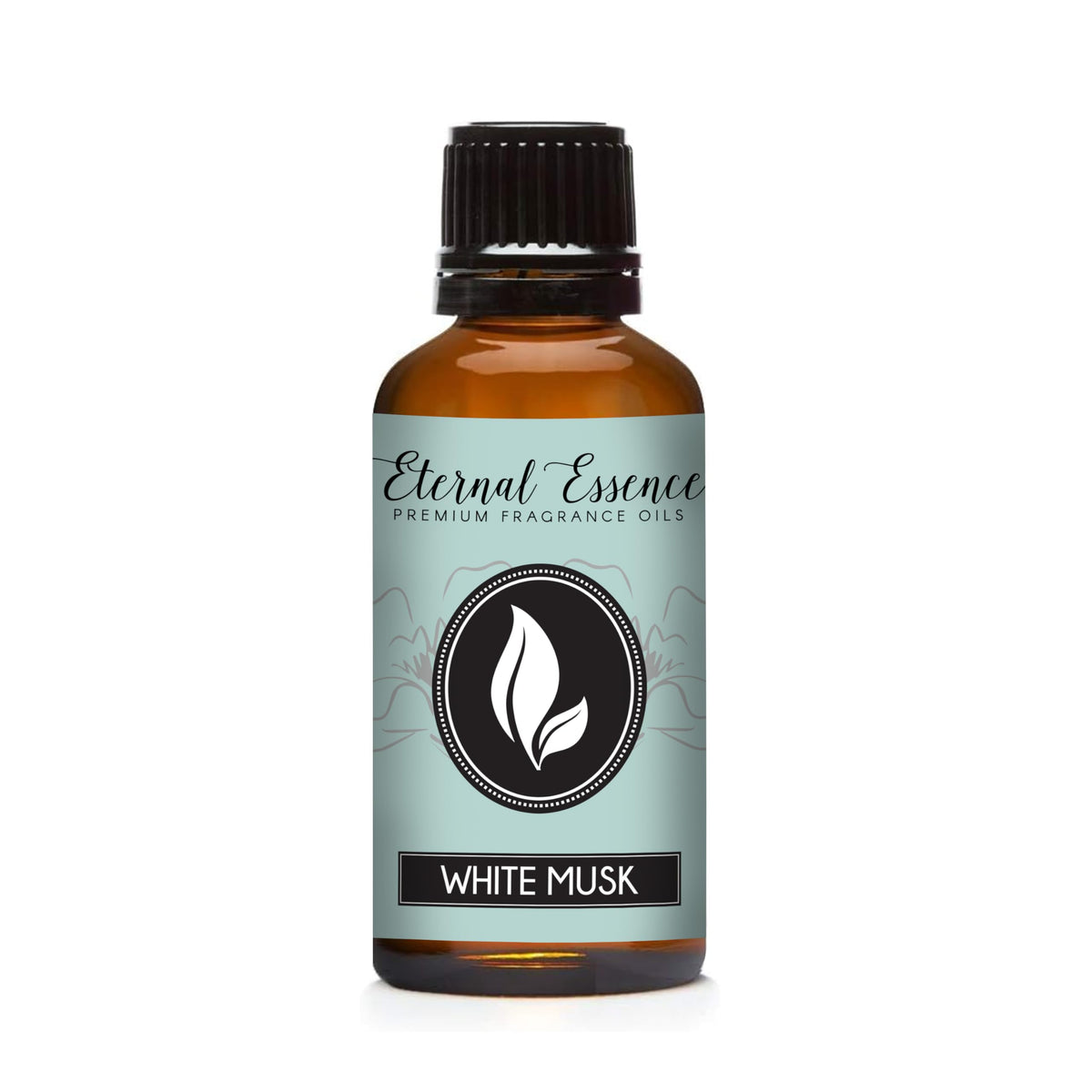 Flacon ambré de 30 ml Eternal Essence Oils Muscs Blanc prêt à l'emploi.