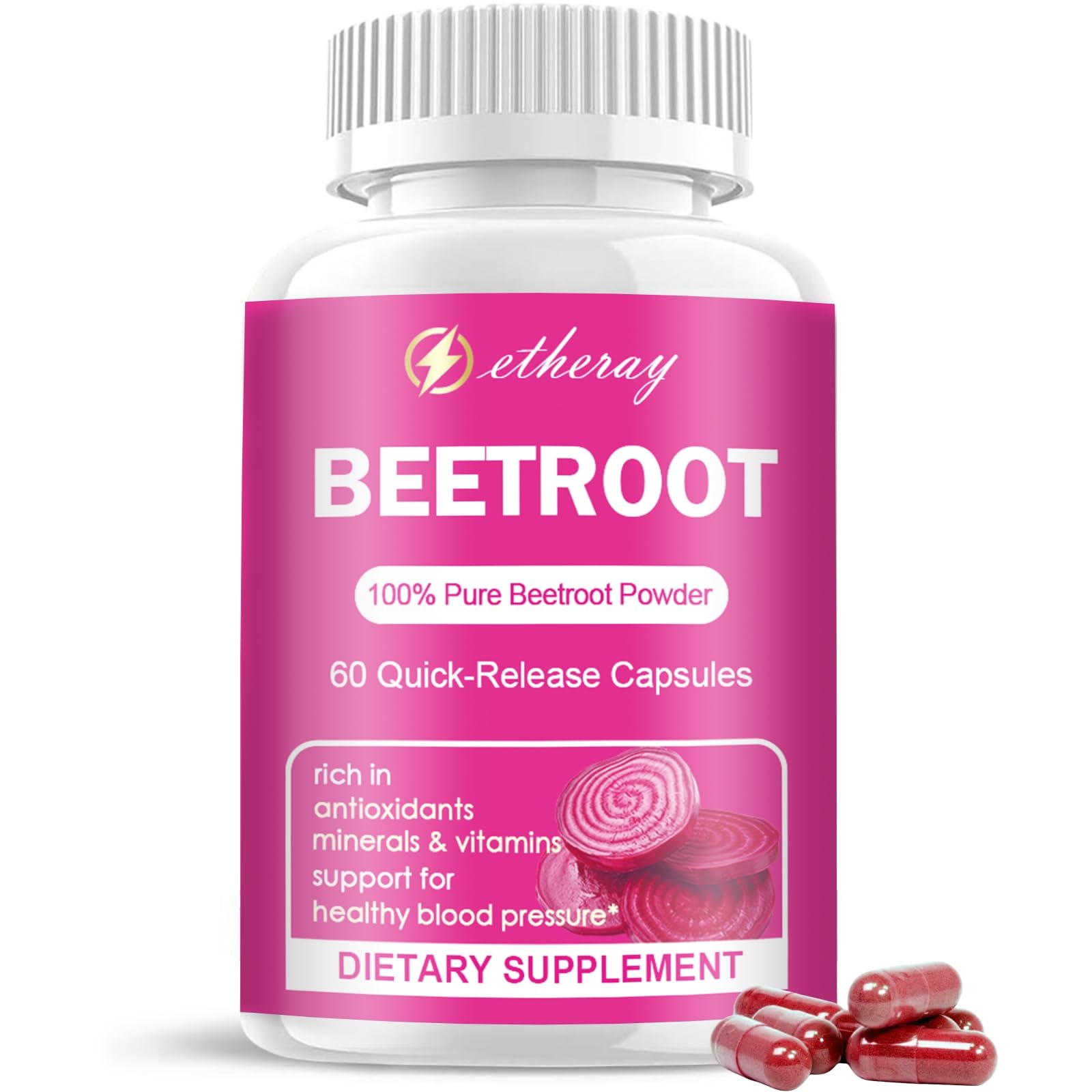 Gélules Etheray de betterave bio 1300 mg, pratique et facile à intégrer.