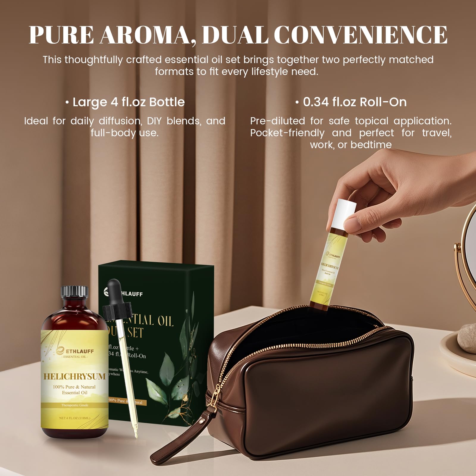 Huile Hélichryse Ethlauff, prête pour le bain et les soins.
