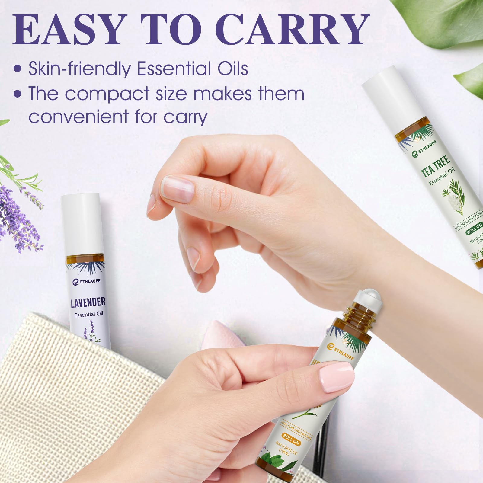 Coffret Ethlauff roll-ons, voyage léger et pratique pour le bien être