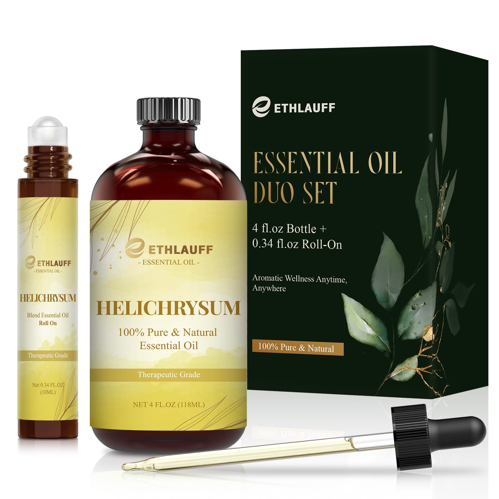 Ethlauff Hélichryse – bouteille 118 ml prête pour diffusion et détente.
