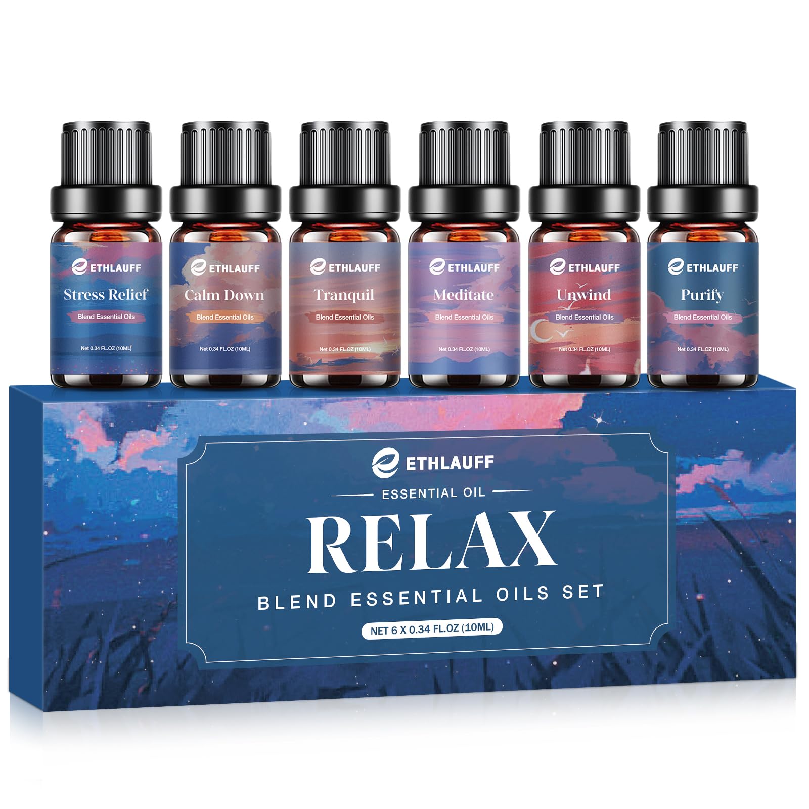 Ethlauff Relax – coffret d'huiles essentielles pour détente et équilibre.