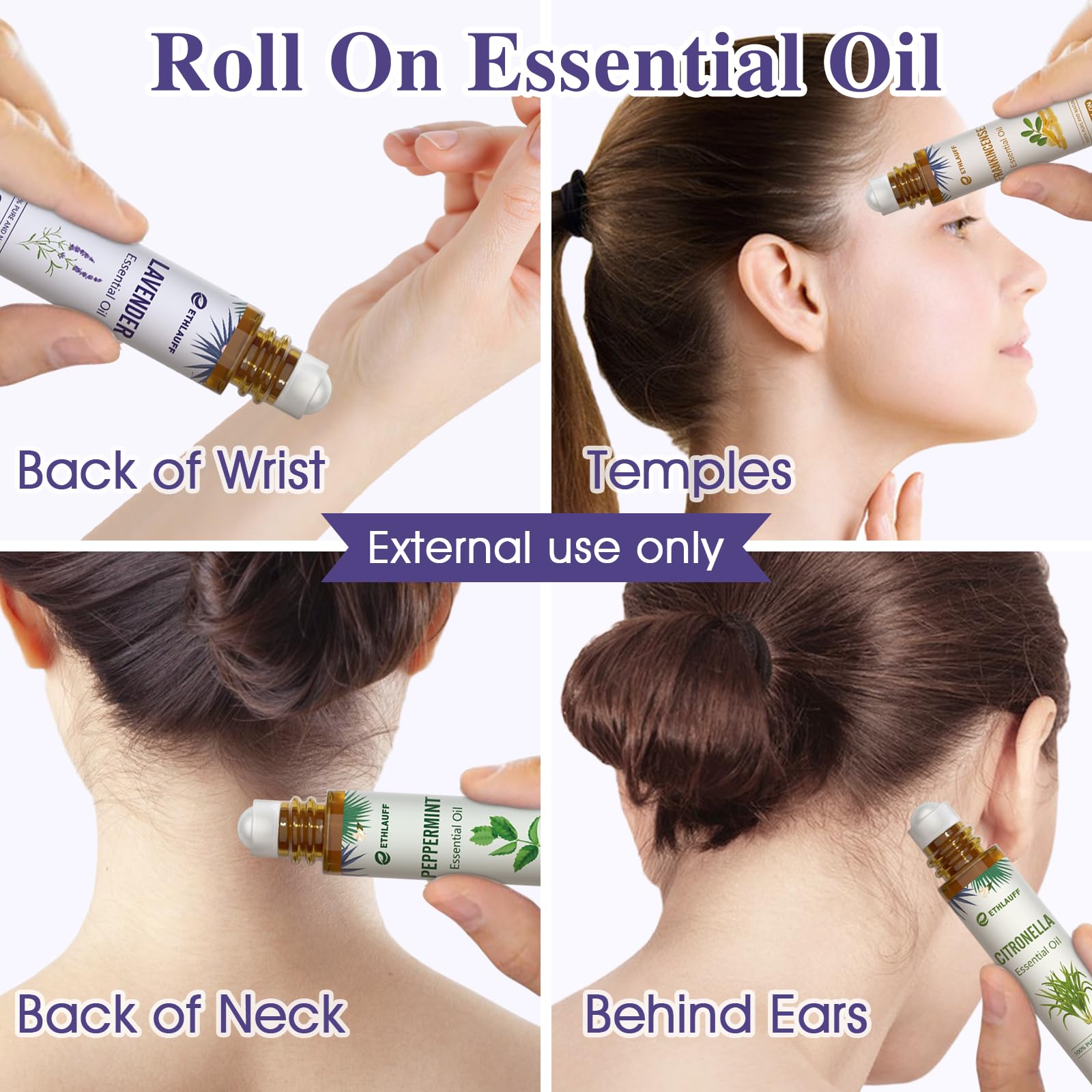 Ethlauff roll-on menthe poivrée, rafraîchissant et revitalisant