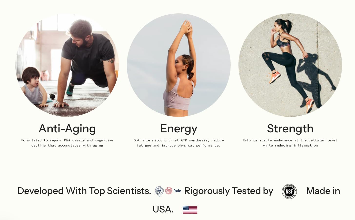 Ethlete NAD+ Longevity, style de vie actif, énergie et activité quotidiennes
