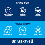 Étiquette produit Dr. Maxwell — ingrédients vegan et pureté clairement indiqués
