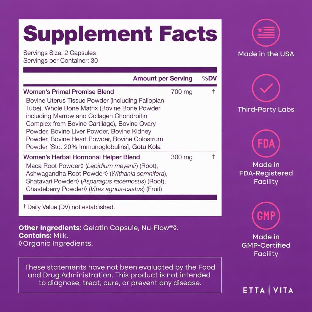 Etta Vita Primal – capsules faciles à prendre, dosage quotidien simple.