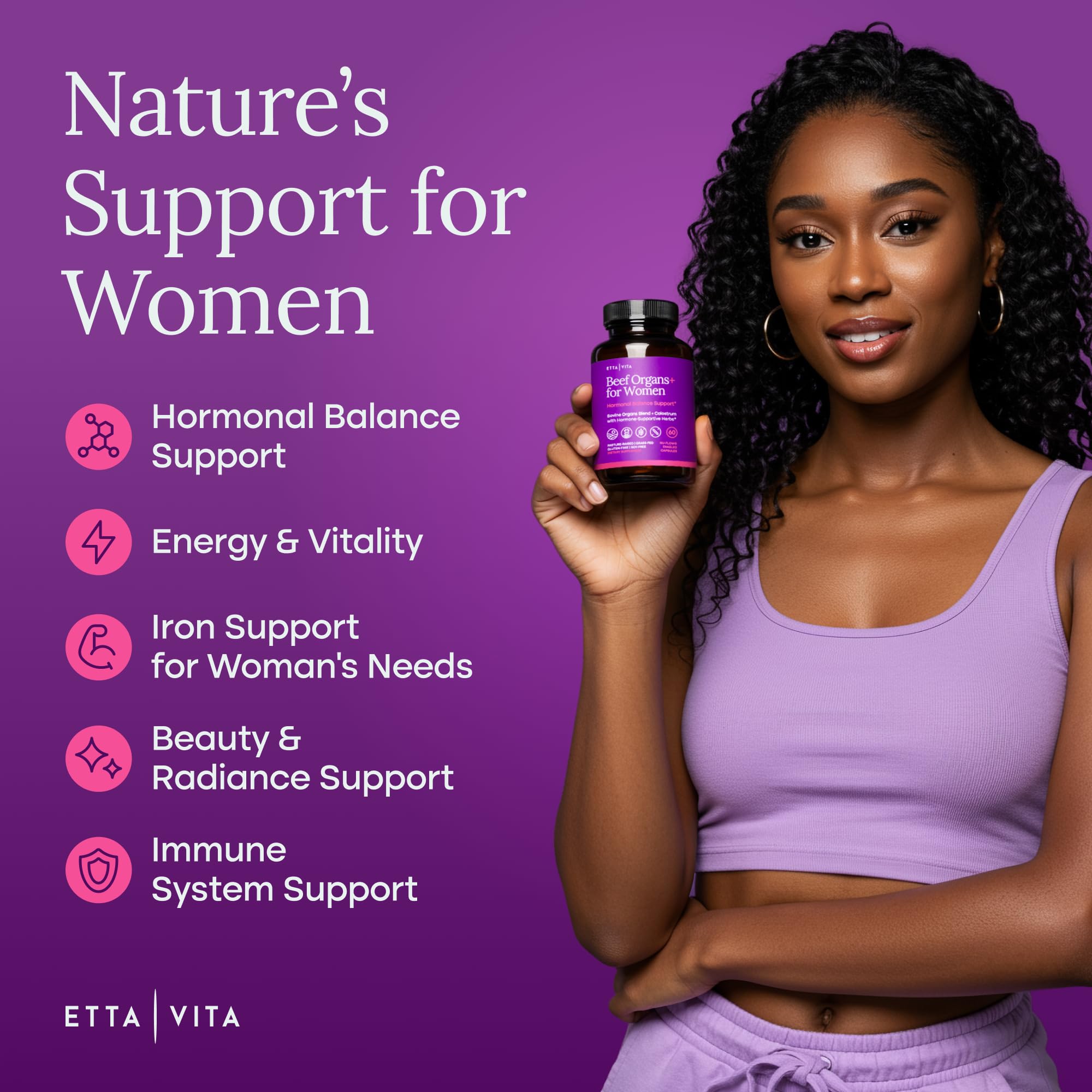 Etta Vita Primal – foie et ovaires de boeuf, nutriments pour l'énergie féminine.