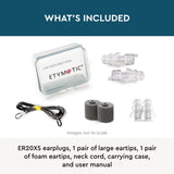 Cordon de cou et étui Etymotic ER20XS – rangement pratique et accessibilité rapide.