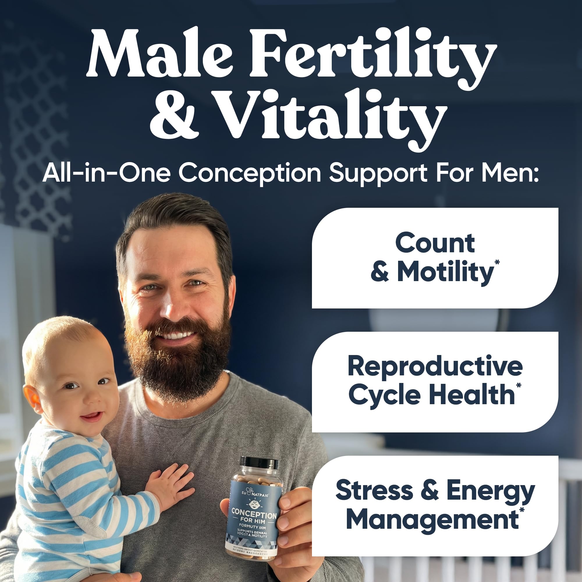 Eu Natural Conception pour Lui — capsules végétariennes faciles à prendre.