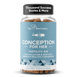 Eu Natural Conception pour Elle: bouteille visible soutenant une préparation à la conception.