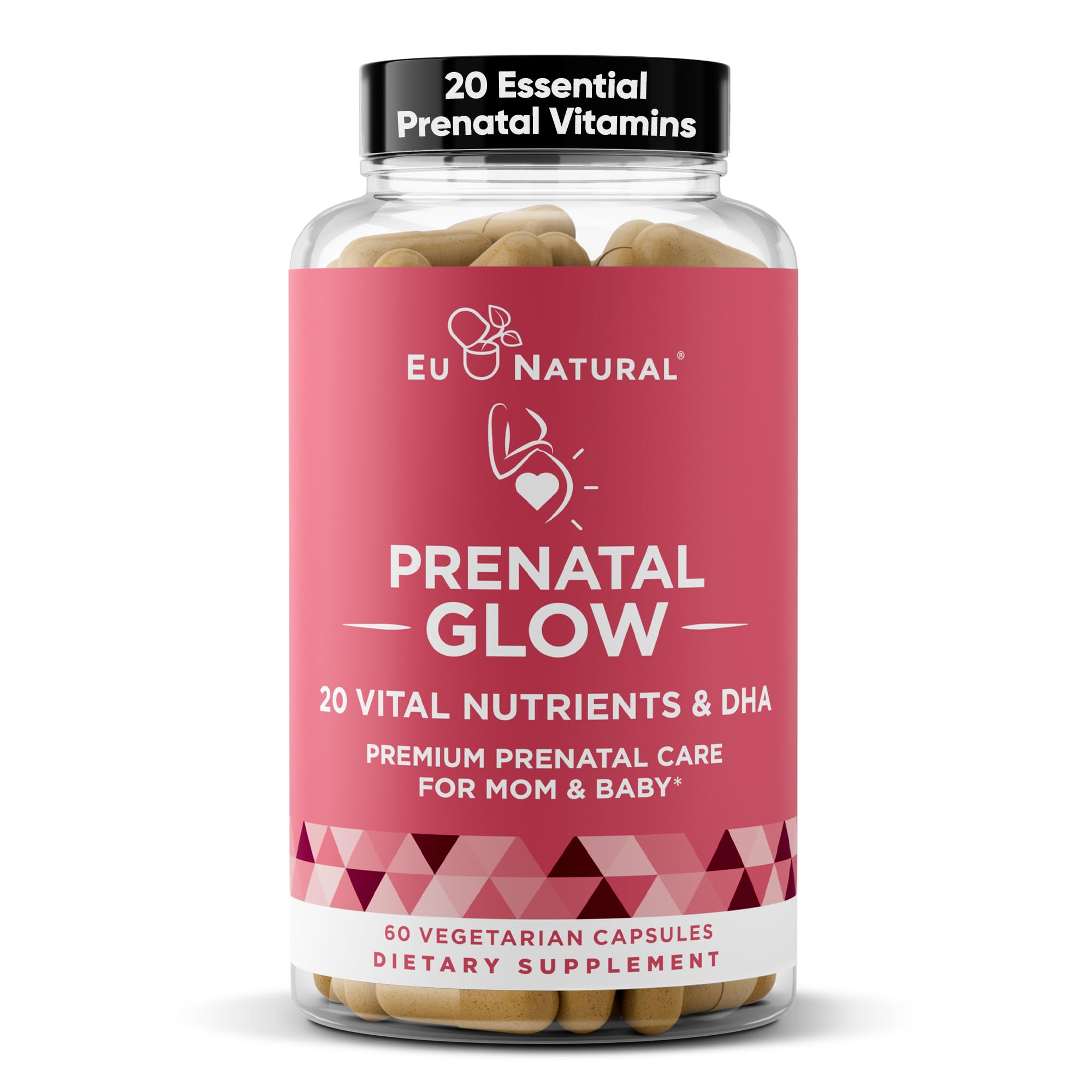 Eu Natural Glow Prénatal: bouteille de capsules pour une nutrition prénatale complète