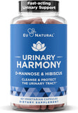 Eu Natural Urinary Harmony, bouteille contenant des capsules faciles à avaler, soutien potentiel des voies urinaires.