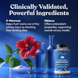 Emballage extérieur Eu Natural Urinary Harmony indiquant le dosage.