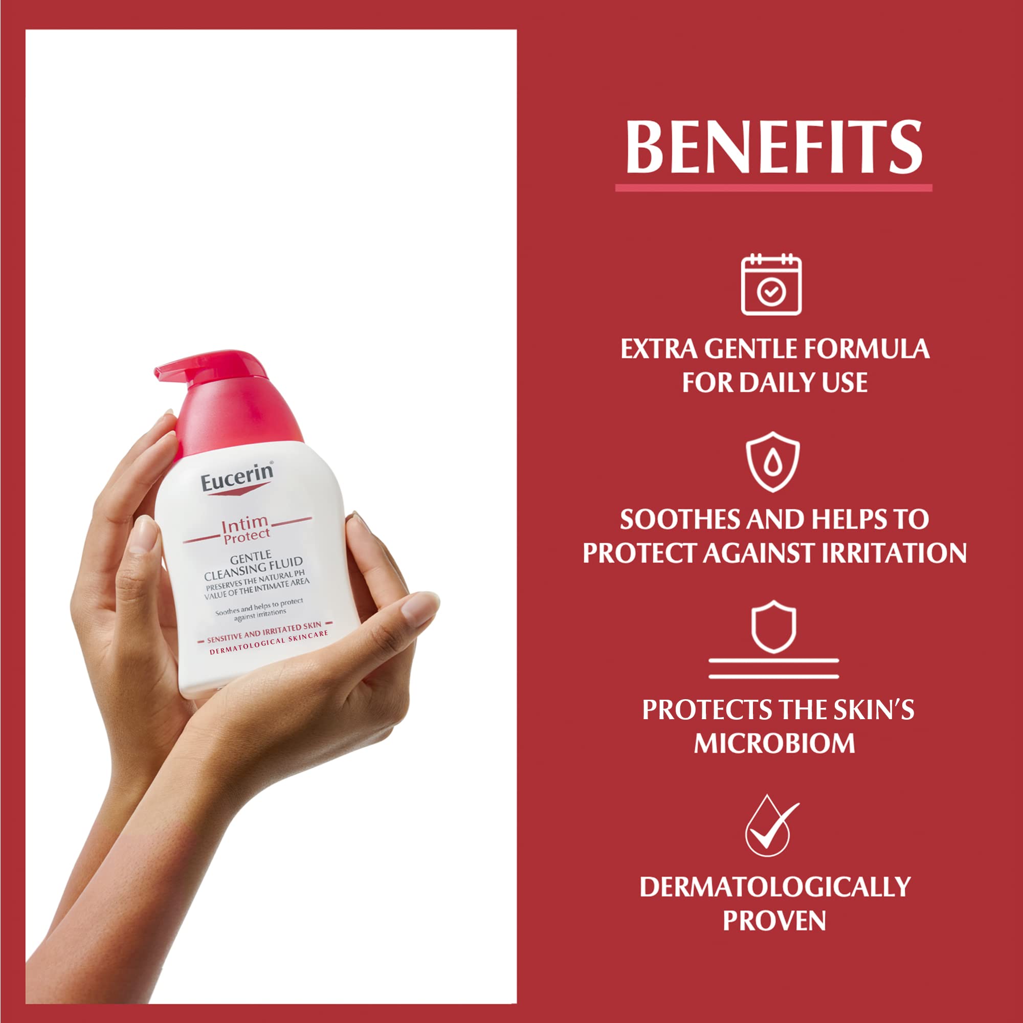 Eucerin Intim-Protect Texture crème légère, texture veloutée et agréable.