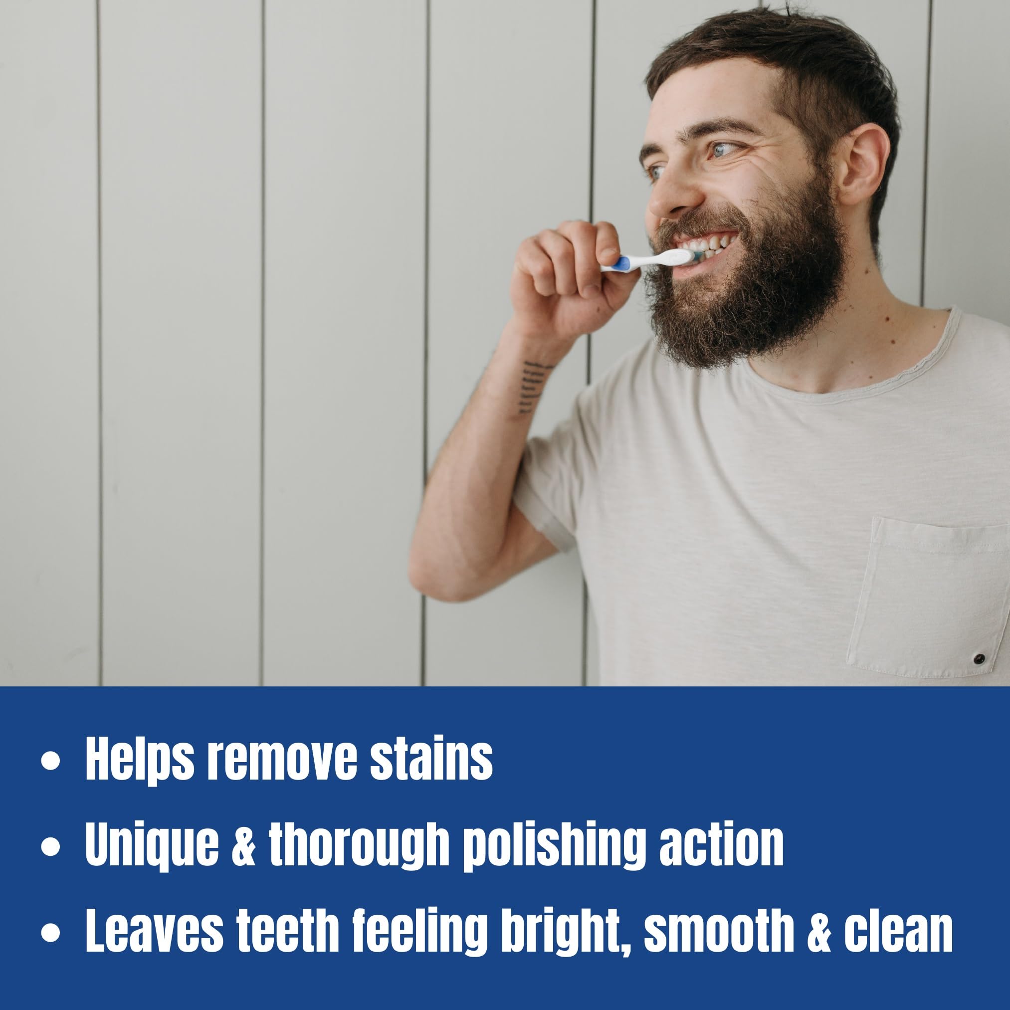 Dents propres et brillantes après Eucryl Freshmint