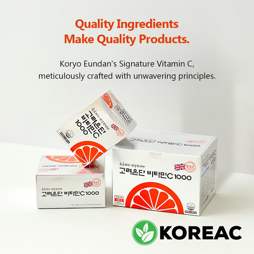 Korea Eundan vitamine C 1000 mg, format voyage, 180 tablettes, compact pour emporter.