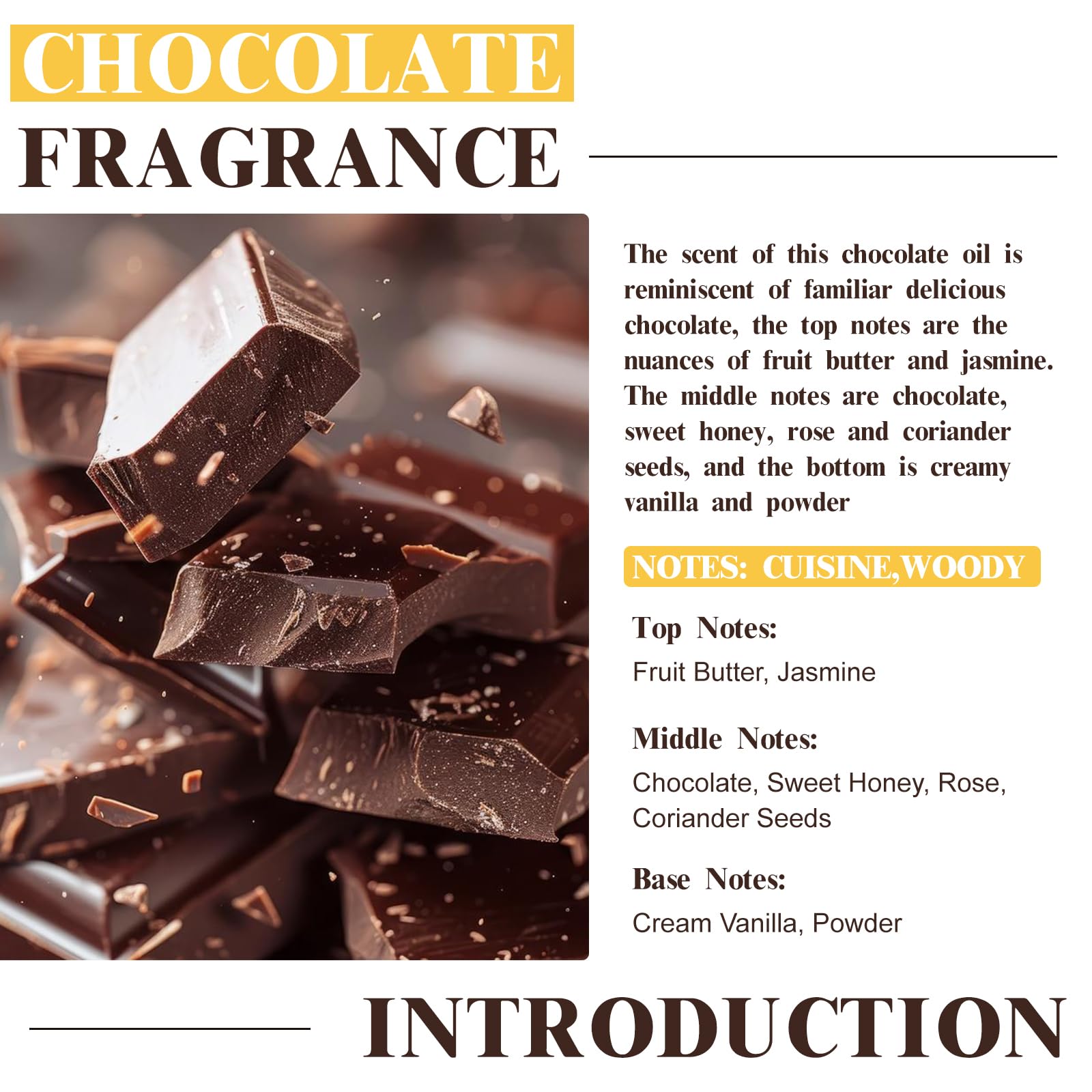 EUQEE huile parfum chocolat – diffuseur pour créer une ambiance gourmande.