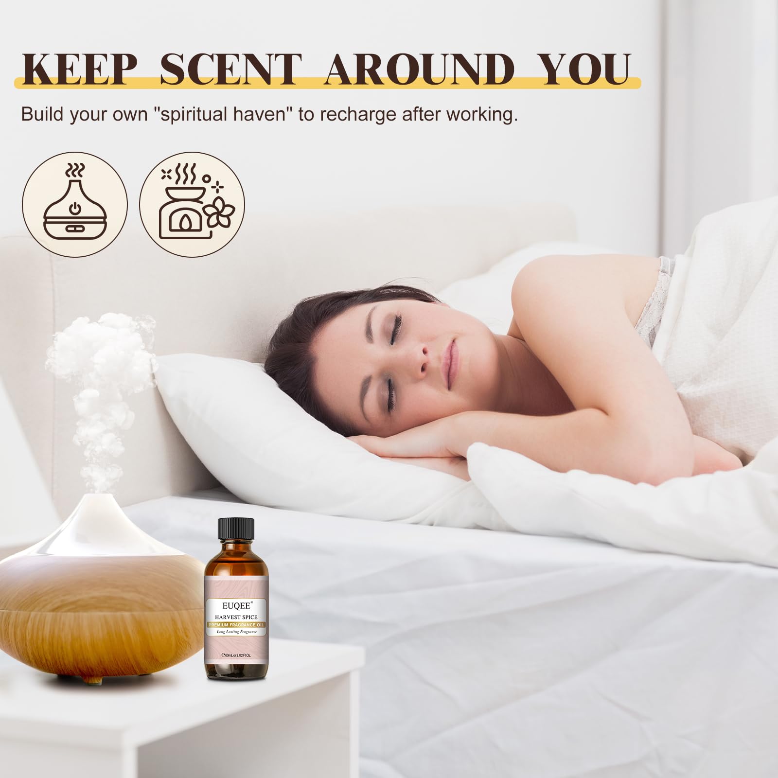 EUQEE Harvest Spice, bougie parfumée pour une atmosphère réconfortante.