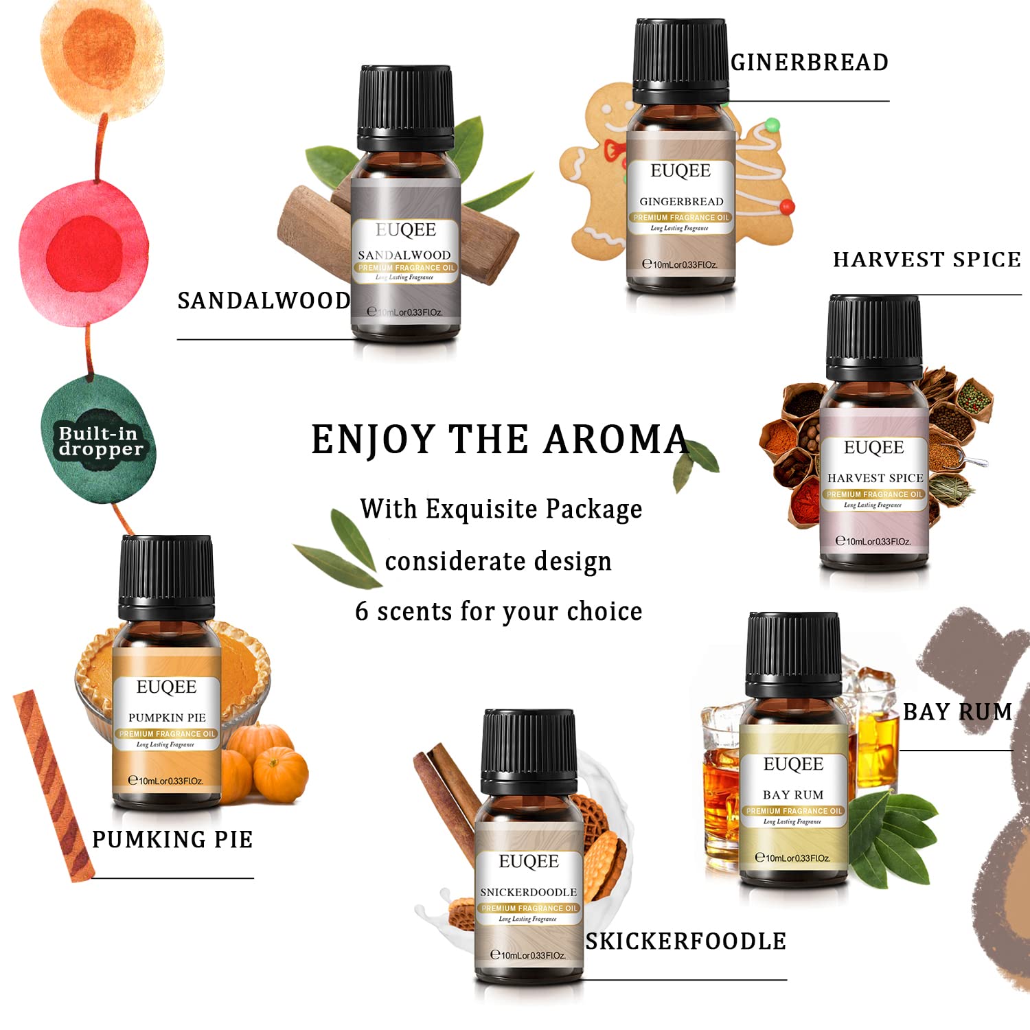 EUQEE Pain d'épice : parfum réconfortant idéal pour bougies maison.