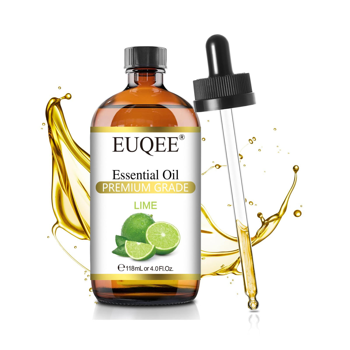 EUQEECitronVert bouteille ambrée protégeant la fraîcheur aromatique