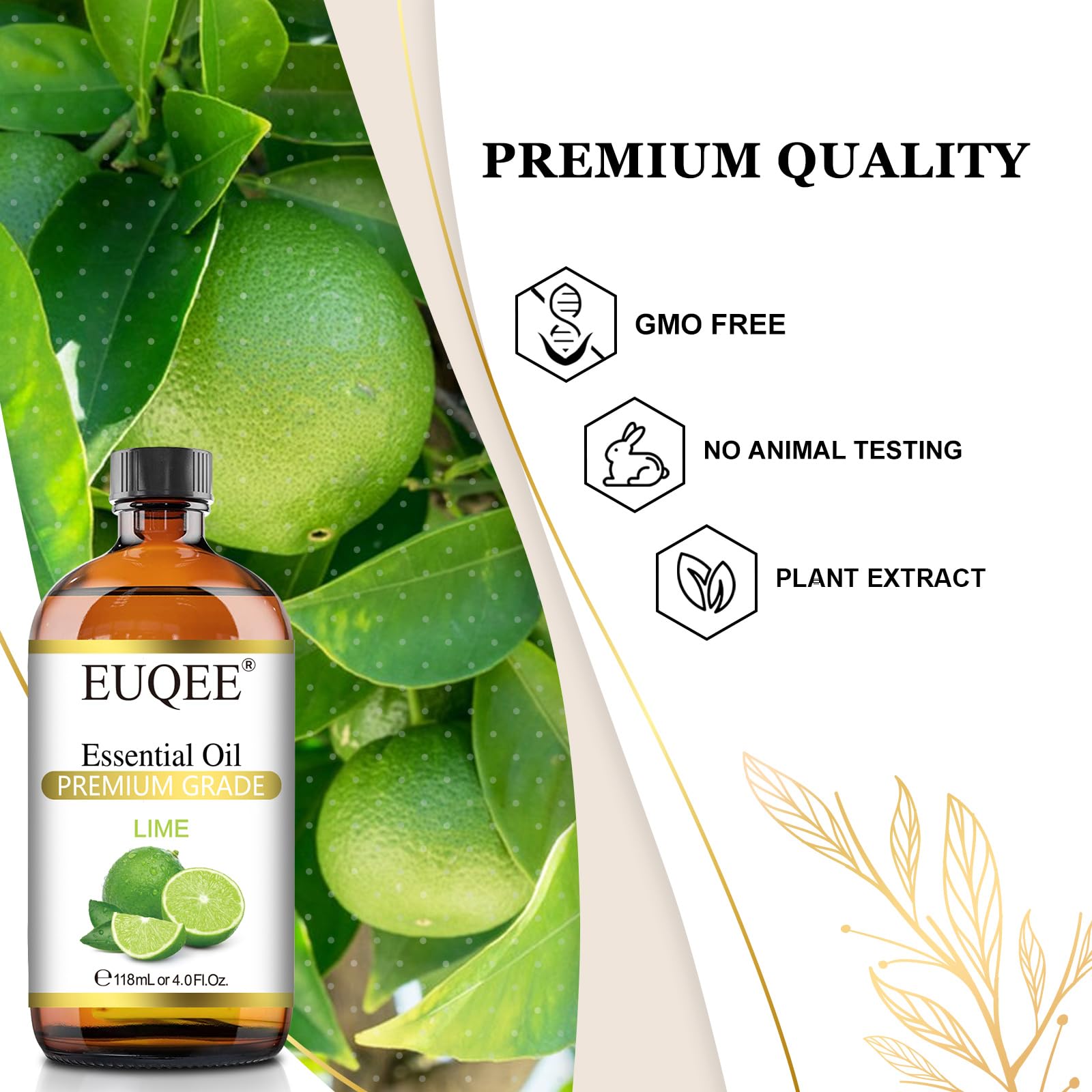 Diffuseur rempli d huile EUQEE citron vert ambiance vivifiante