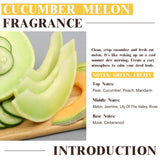 EUQEE huile parfum concombre melon, diffuseur en action, ambiance rafraîchissante.
