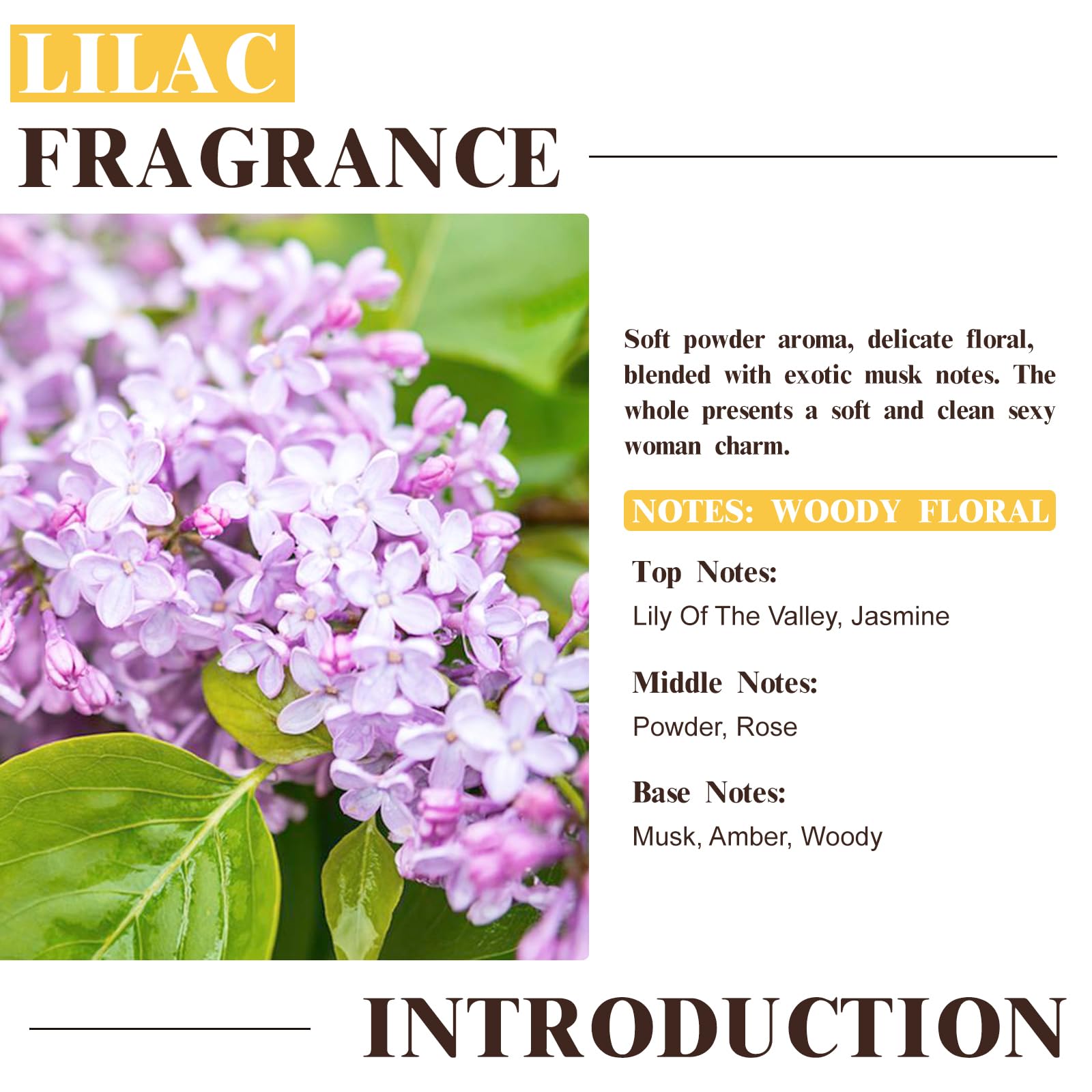 EUQEE huile lilas, bouteille ambrée protège le parfum et prolonge sa tenue.