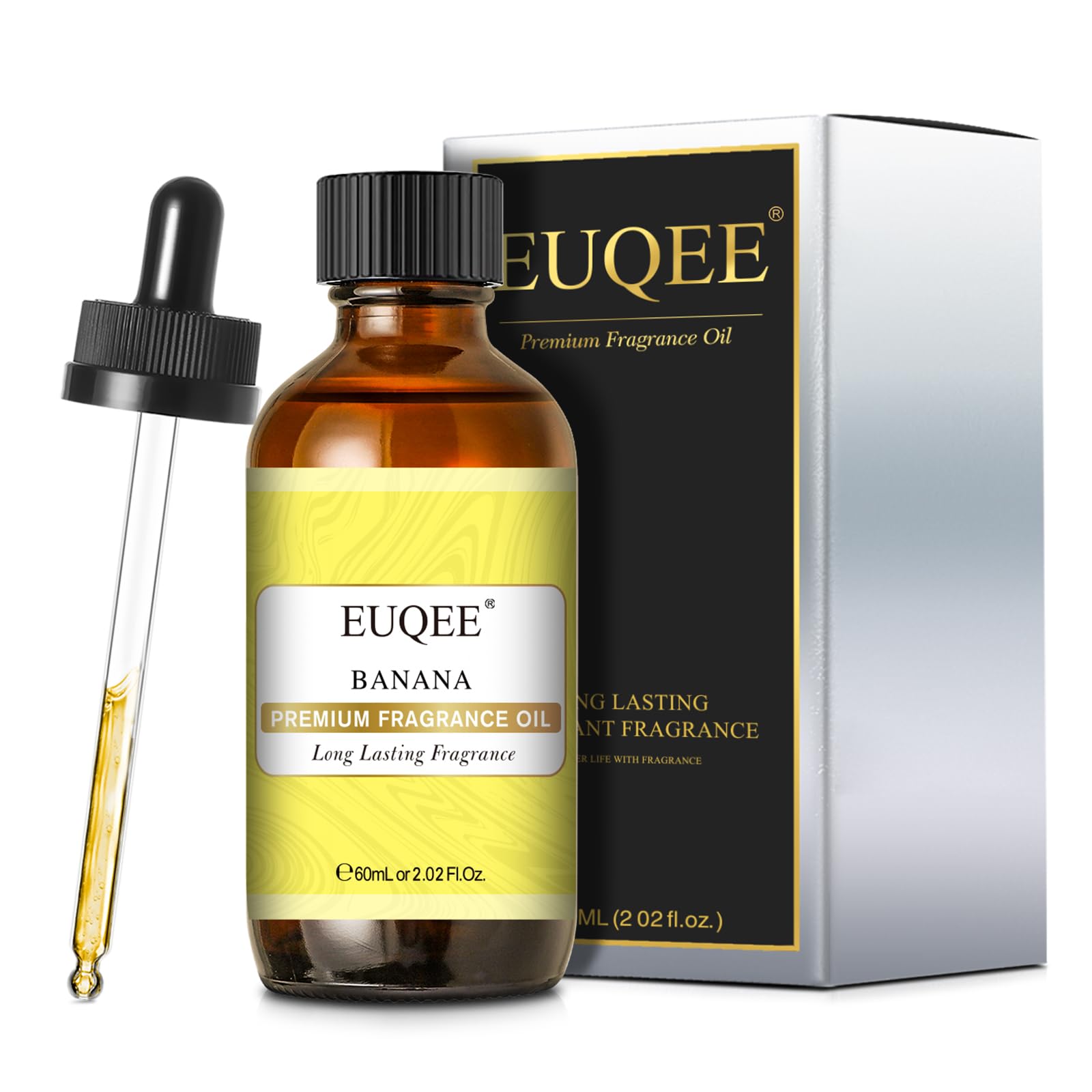EUQEE huile parfum banane - utilisation polyvalente et pratique dans la routine beauté.