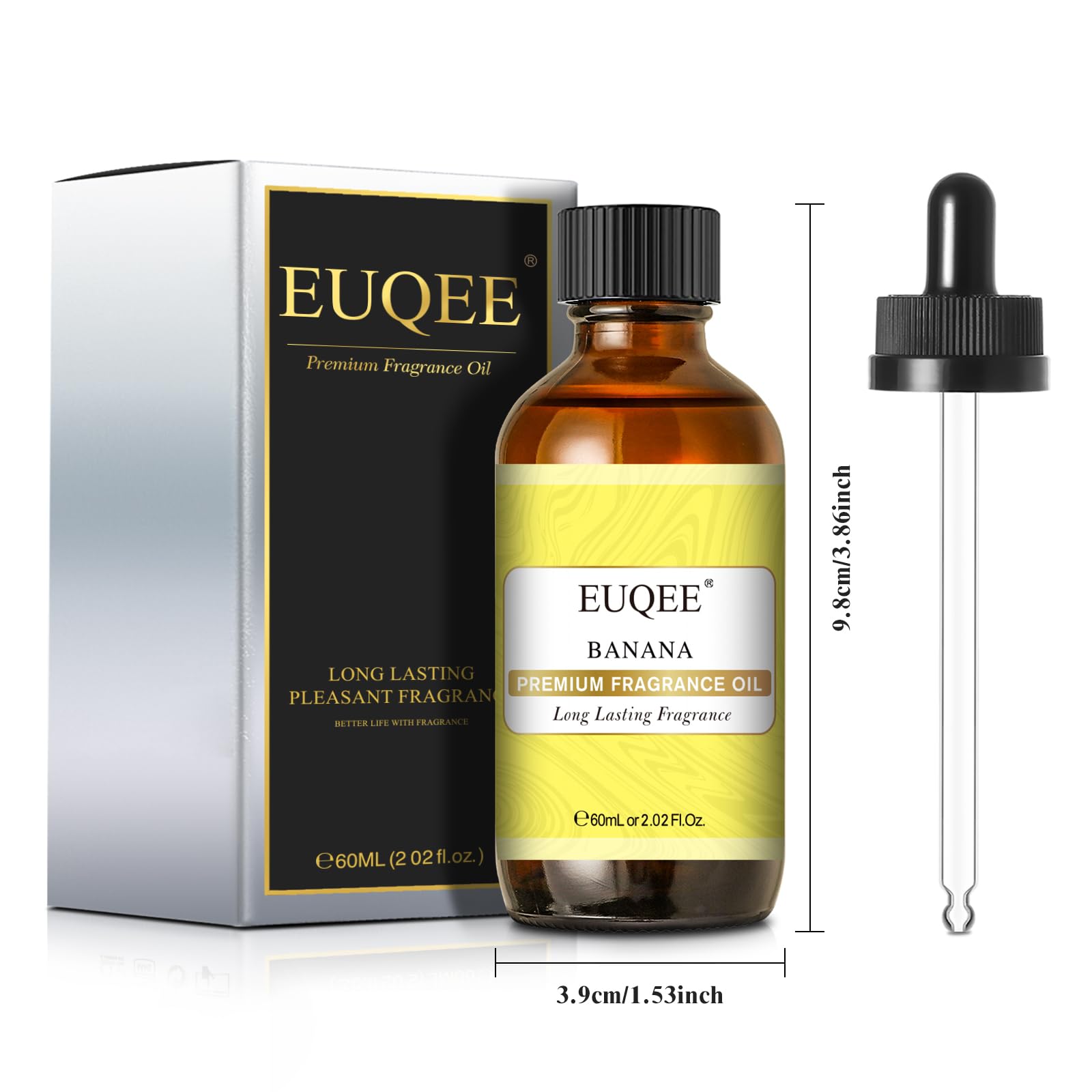 EUQEE huile parfum banane - pipette en verre pour doser précisément chaque goutte.