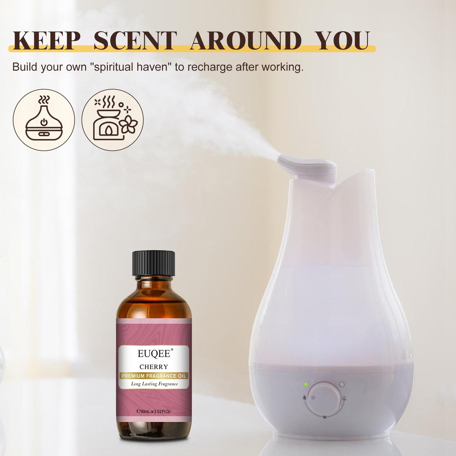 EUQEE huile parfum cerise pour savons maison, parfum durable.
