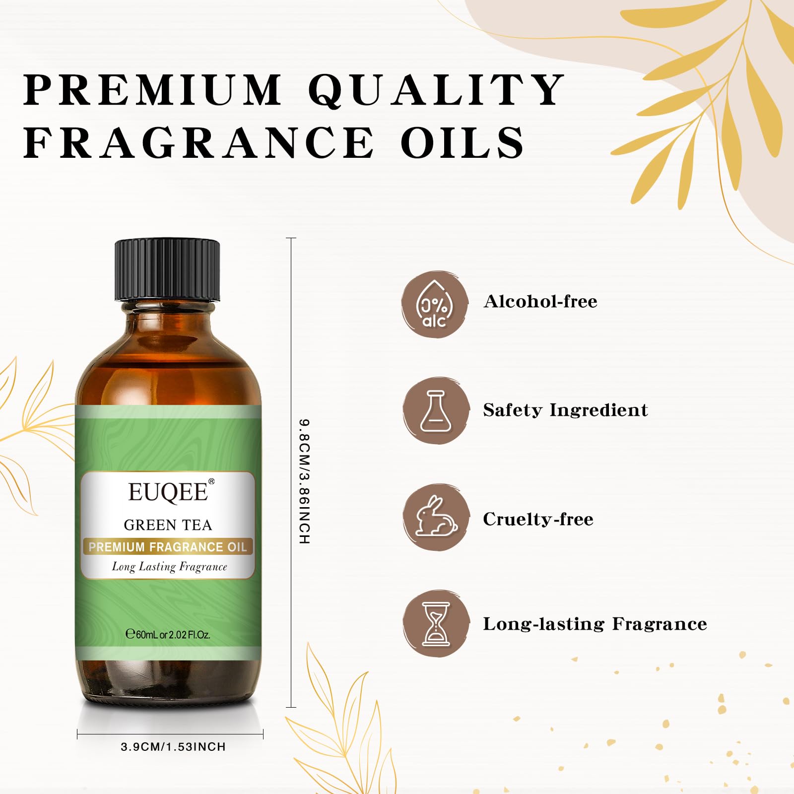 EUQEE huile parfum pour diffuseur avec diffusion longue et agréable.