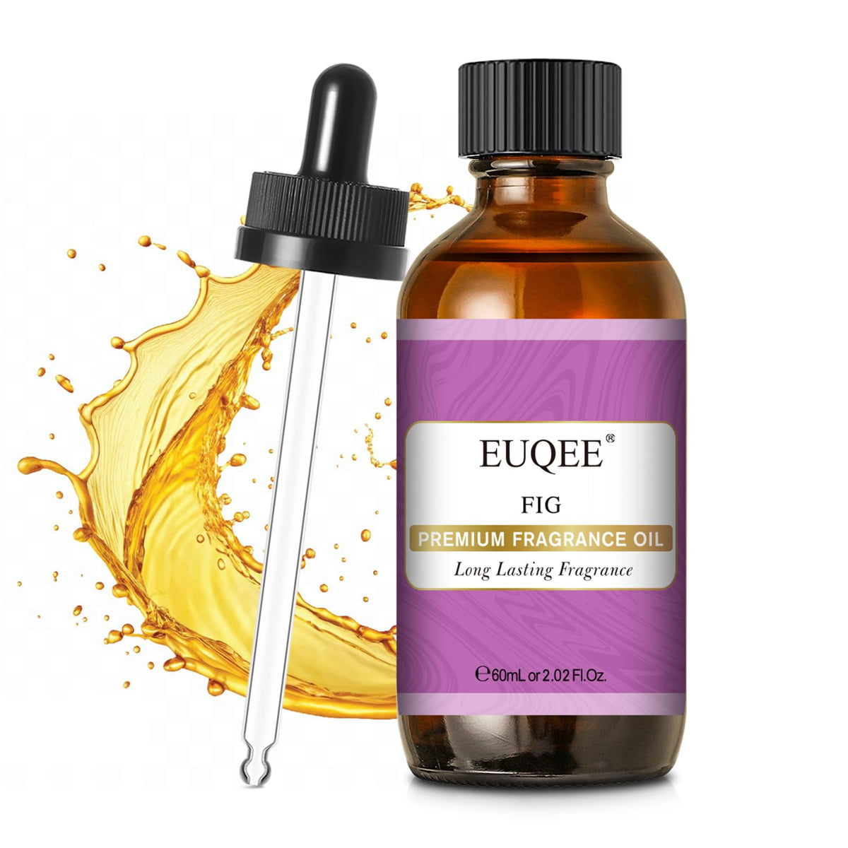 EUQEE huile parfum figue – bouteille verre avec pipette pour dosage précis