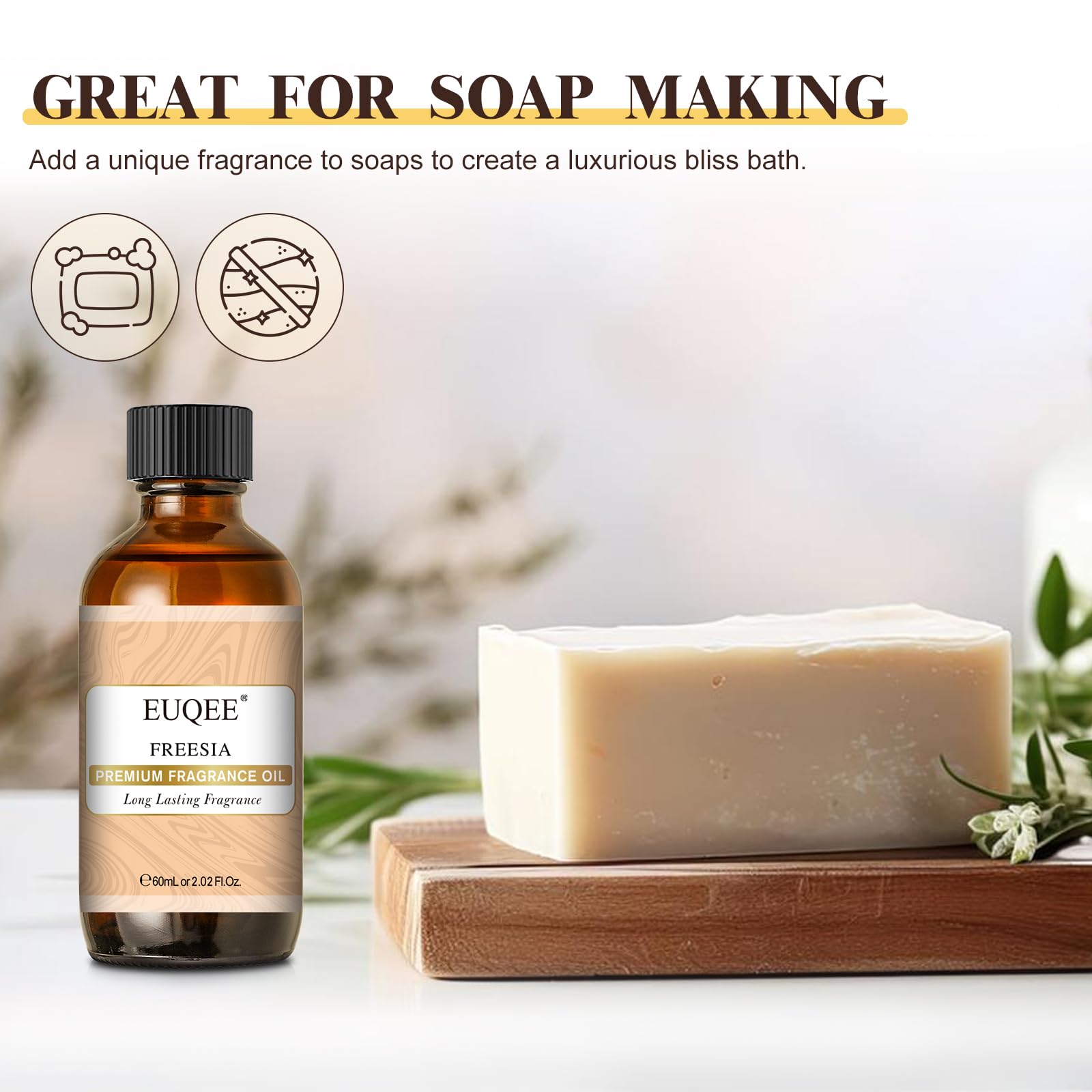 Savon maison parfumé Freesia, douceur florale