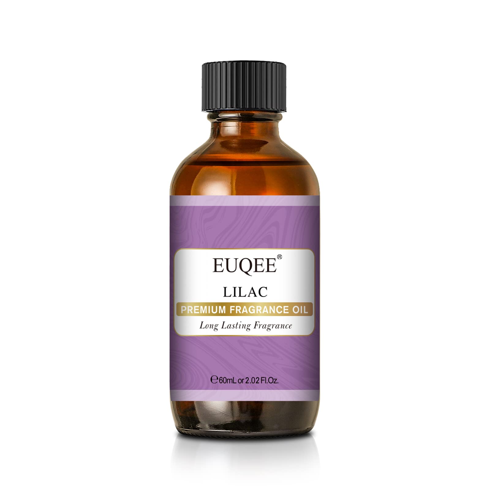 EUQEE huile parfum lilas, bouteille verre Boston pour diffusion durable et parfum frais.