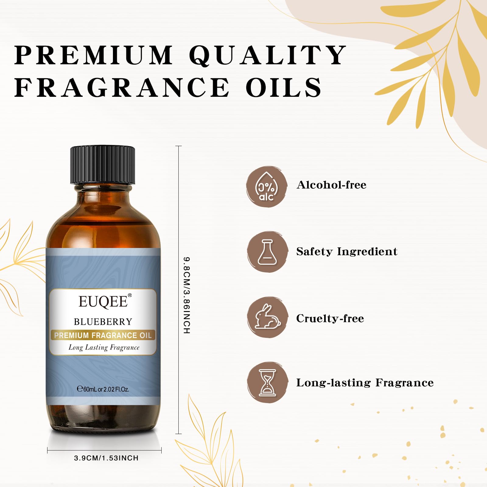 EUQEE huile parfumée myrtille destinée au diffuseur pour ambiance estivale