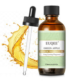 EUQEE huile parfum pomme verte, bouteille en verre ambré avec pipette pratique pour dosage précis.