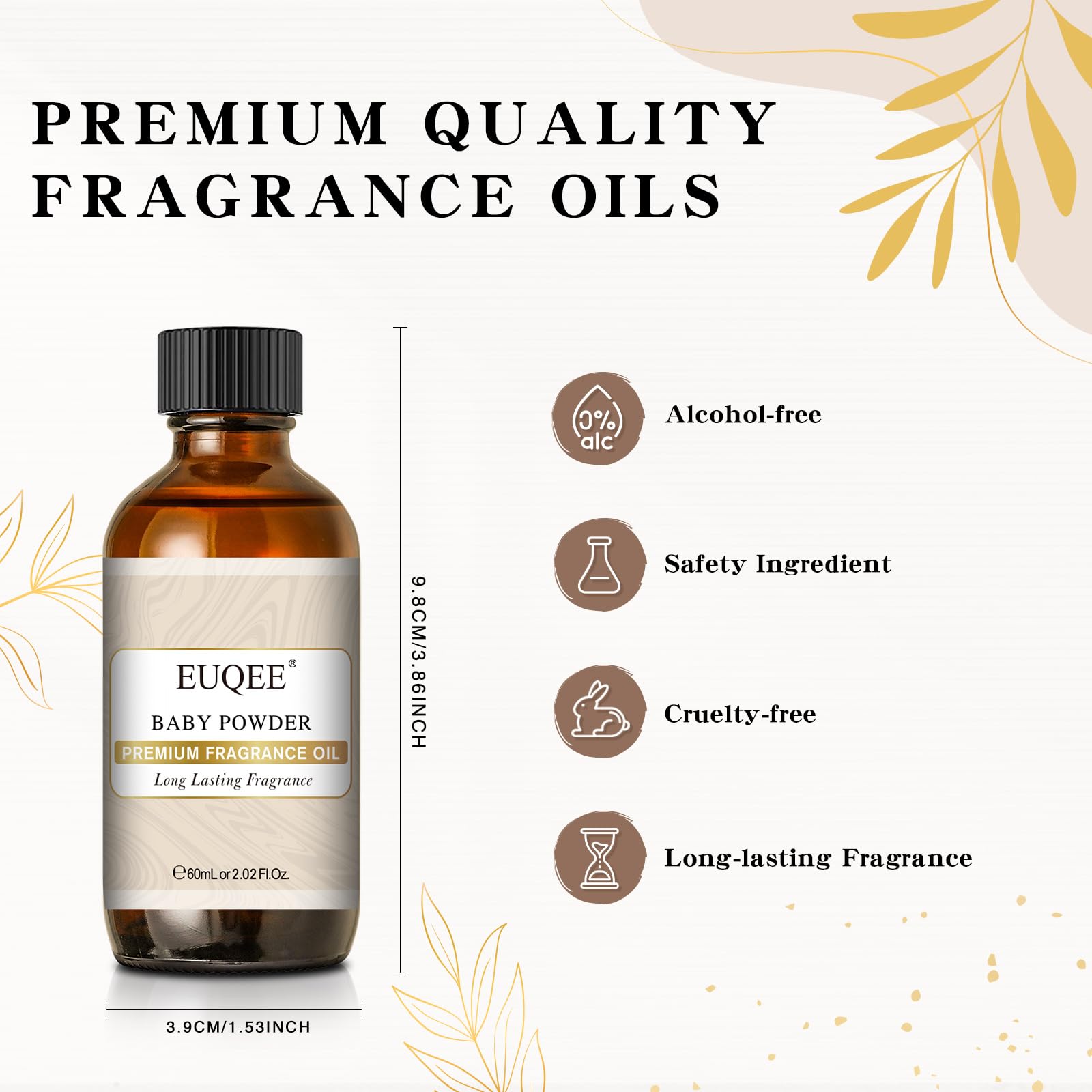 EUQEE Poudre Bébé – bougies parfumées avec senteur délicate et réconfortante.