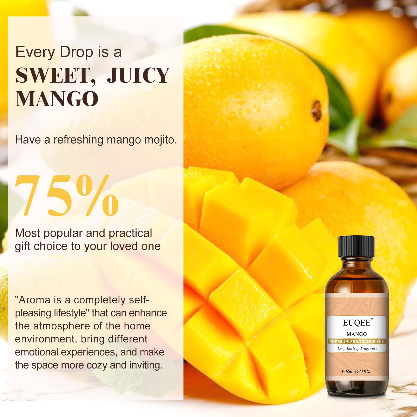 EUQEE parfum mangue – diffuseur aromatique prêt à l’emploi