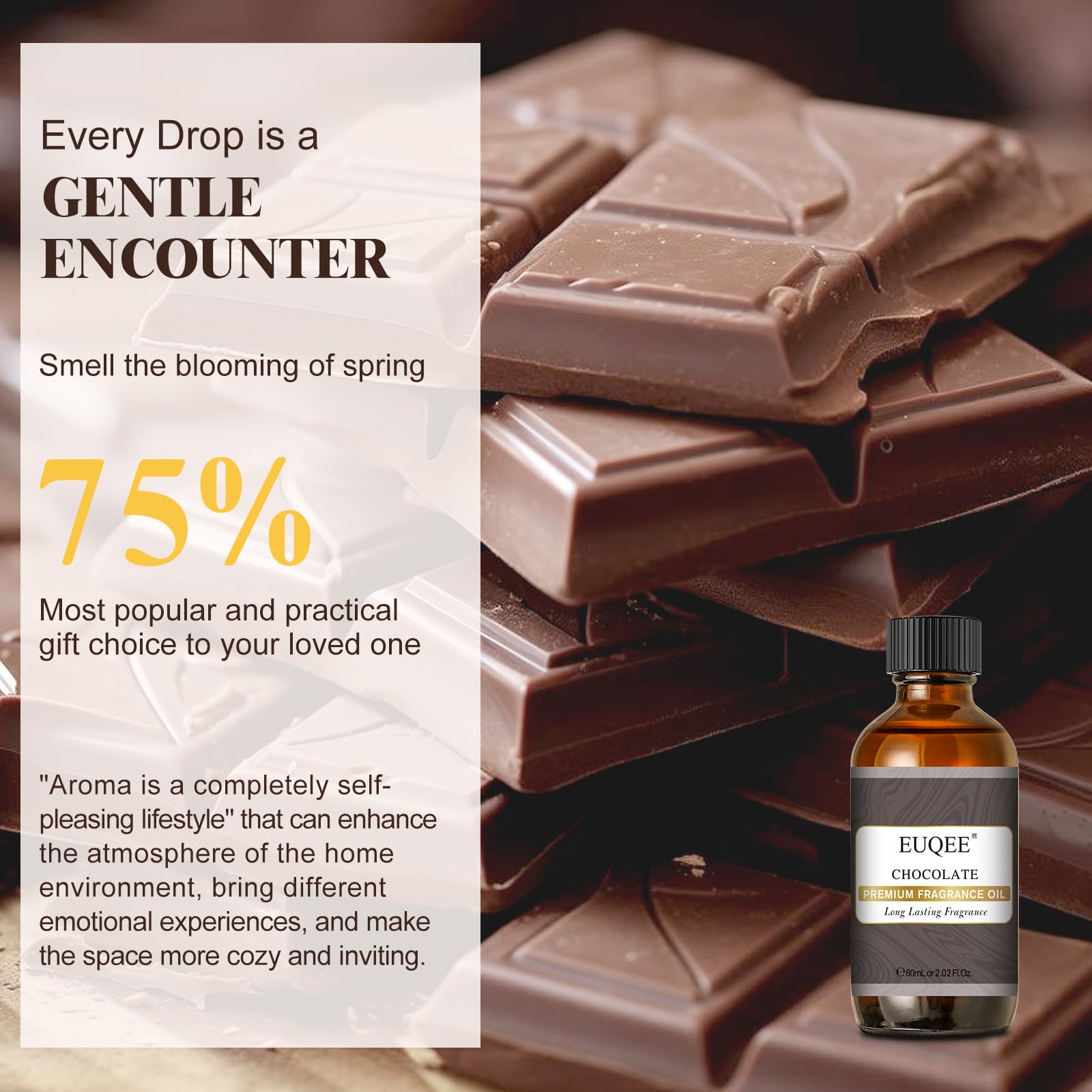 EUQEE huile parfum chocolat – savon maison avec une touche chocolatée.