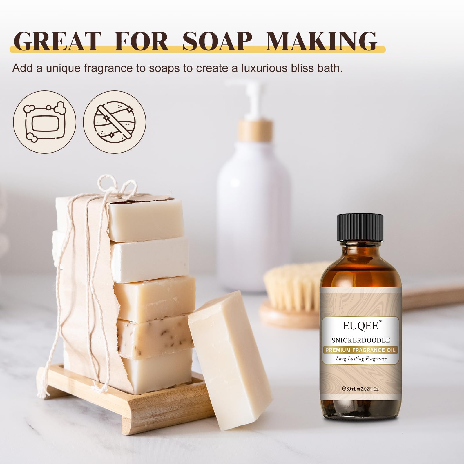 Bombes de bain parfumées EUQEE Snickerdoodle pour une expérience sensorielle.