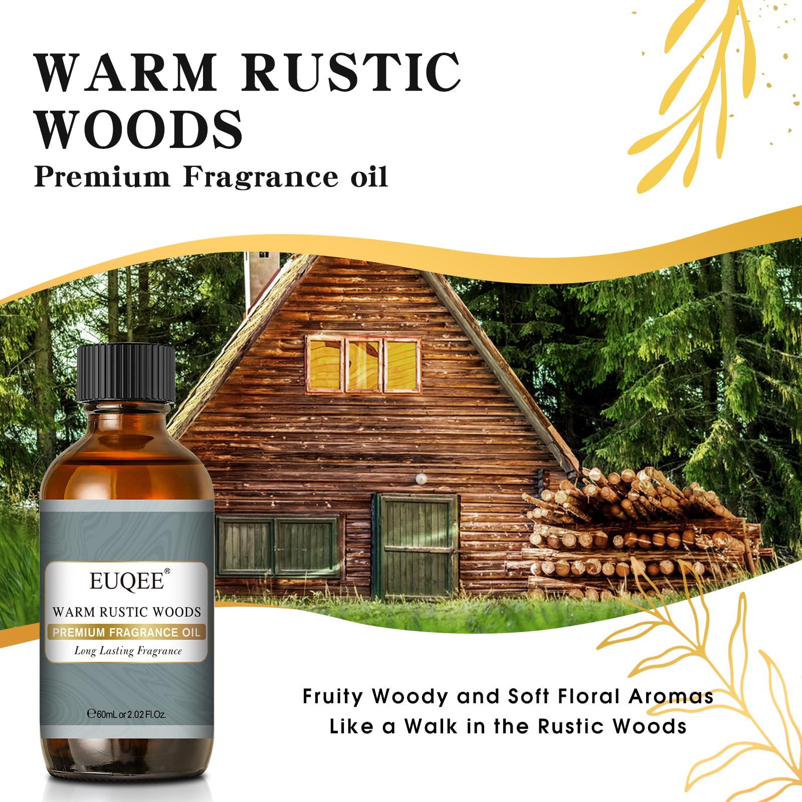 EUQEE Warm Rustic Woods : pipette en verre pour doser avec précision.