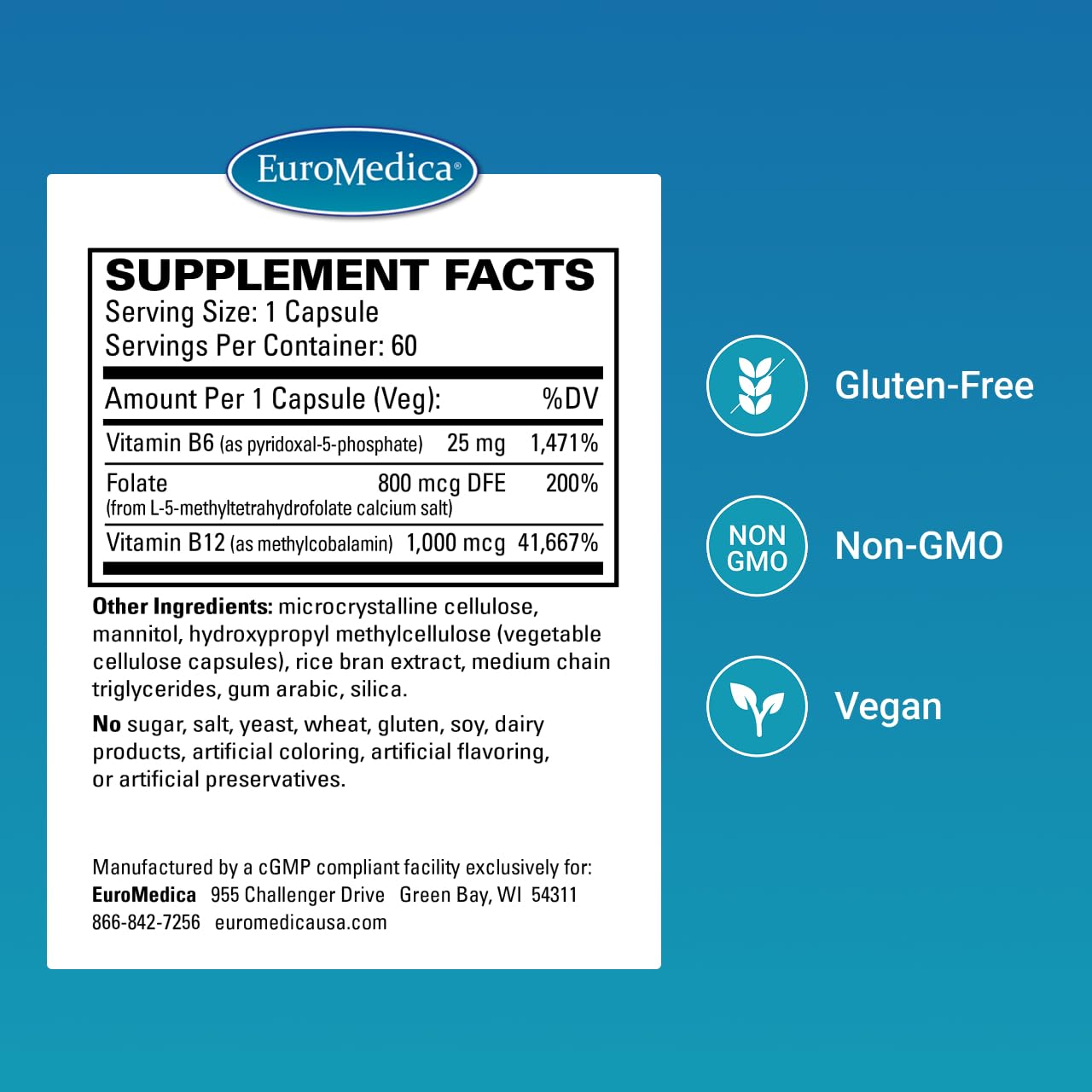 EuroMedica Active B Complex – capsules: absorption avancée pour énergie quotidienne.