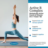 EuroMedica Active B Complex – étiquette: forme méthylcobalamine et P-5-P expliquées.