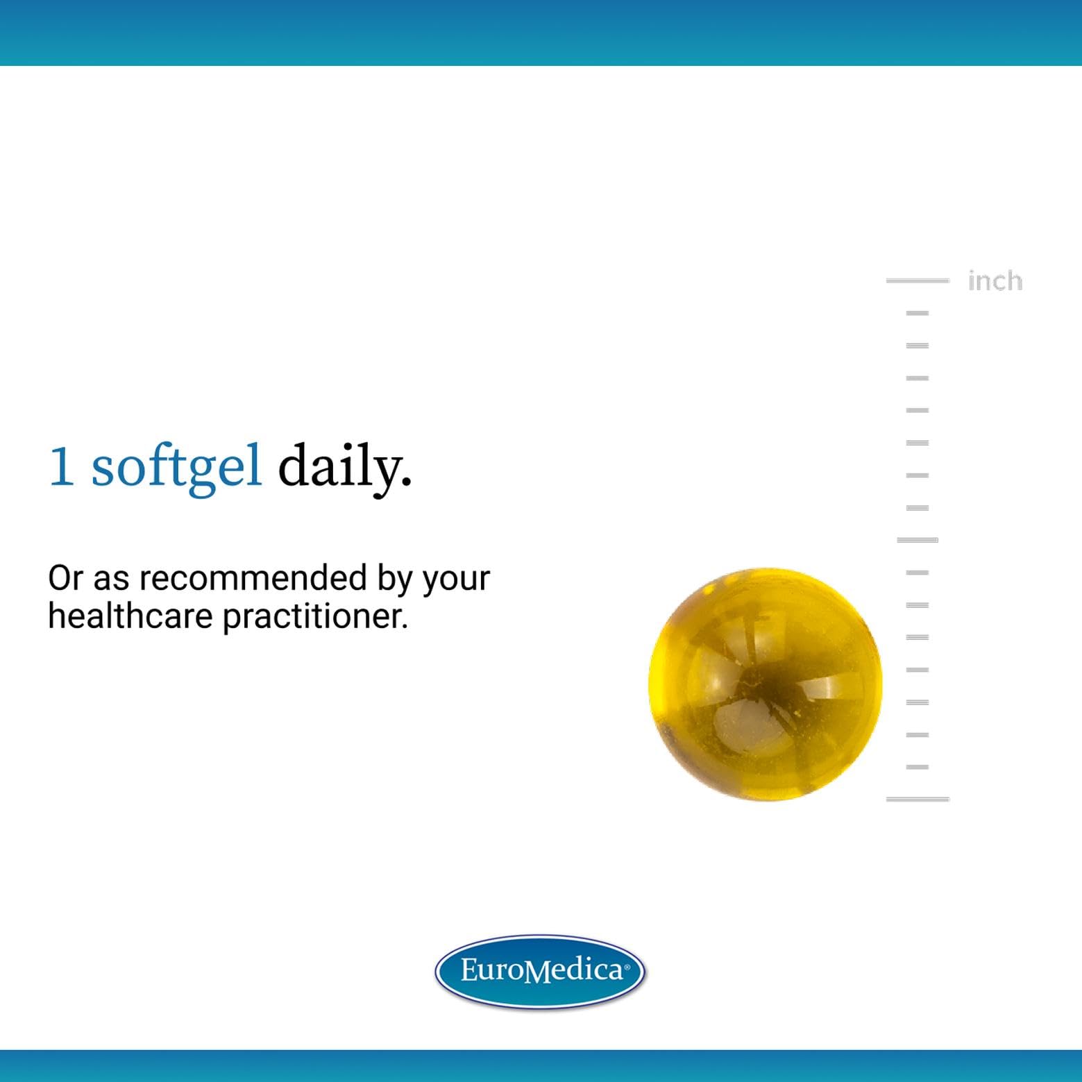 EuroMedica A•D•K2 Cardio Health: capsule-softgel illustrant l'usage quotidien.