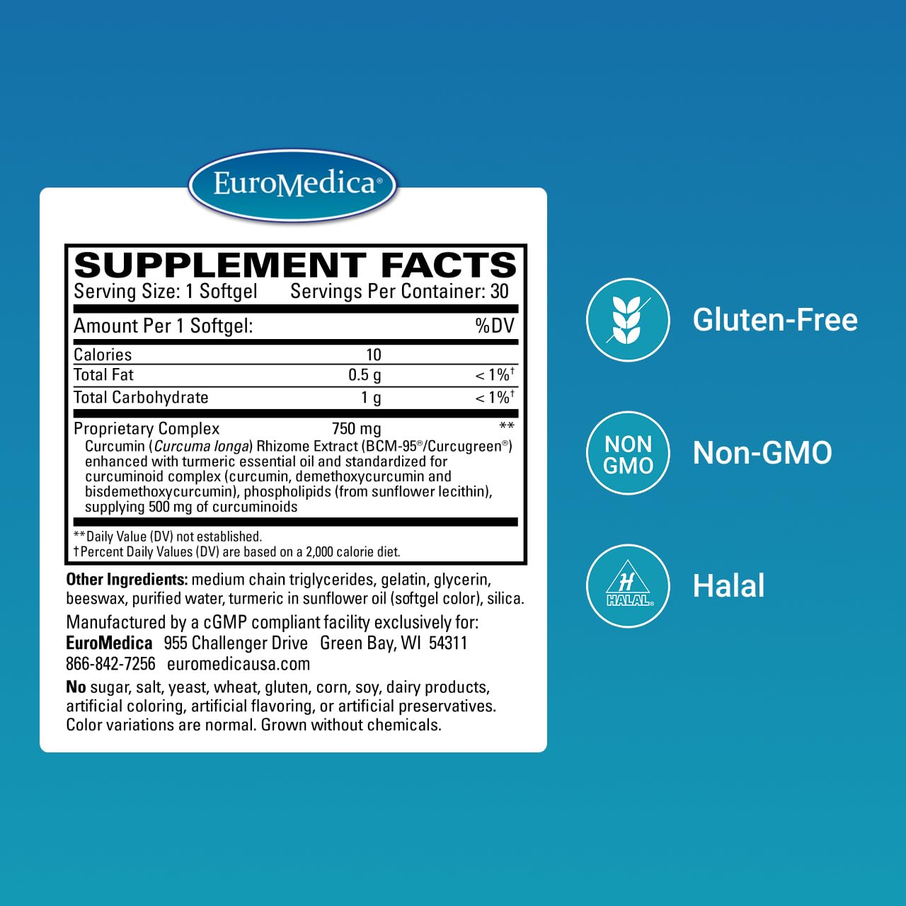 EuroMedica CuraPro – emballage extérieur, sans OGM et sans allergènes, pratique et sûr.