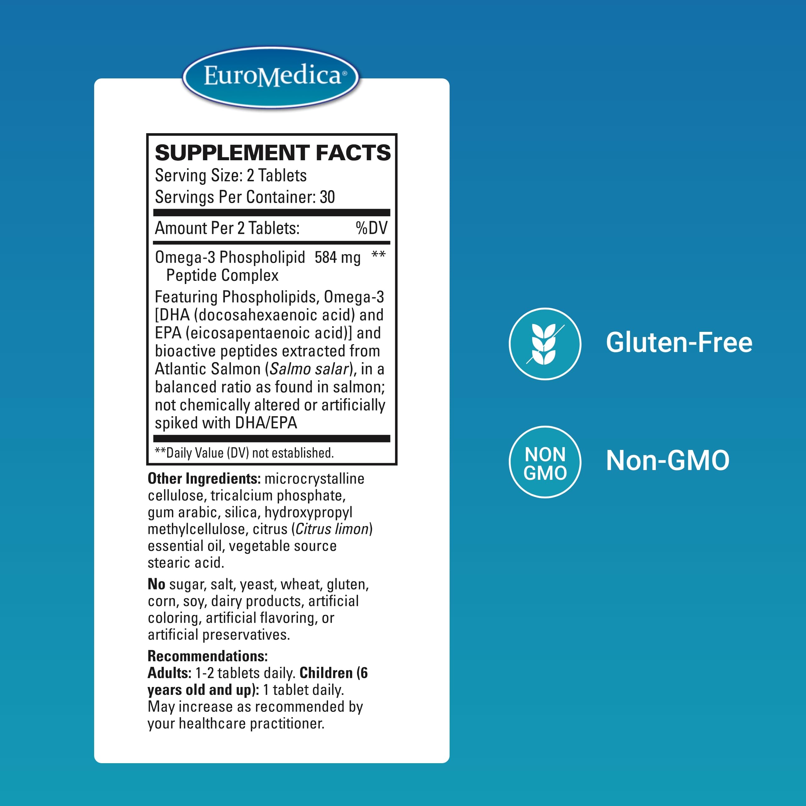 Tablettes EurOmega-3 à absorption améliorée par des phospholipides.