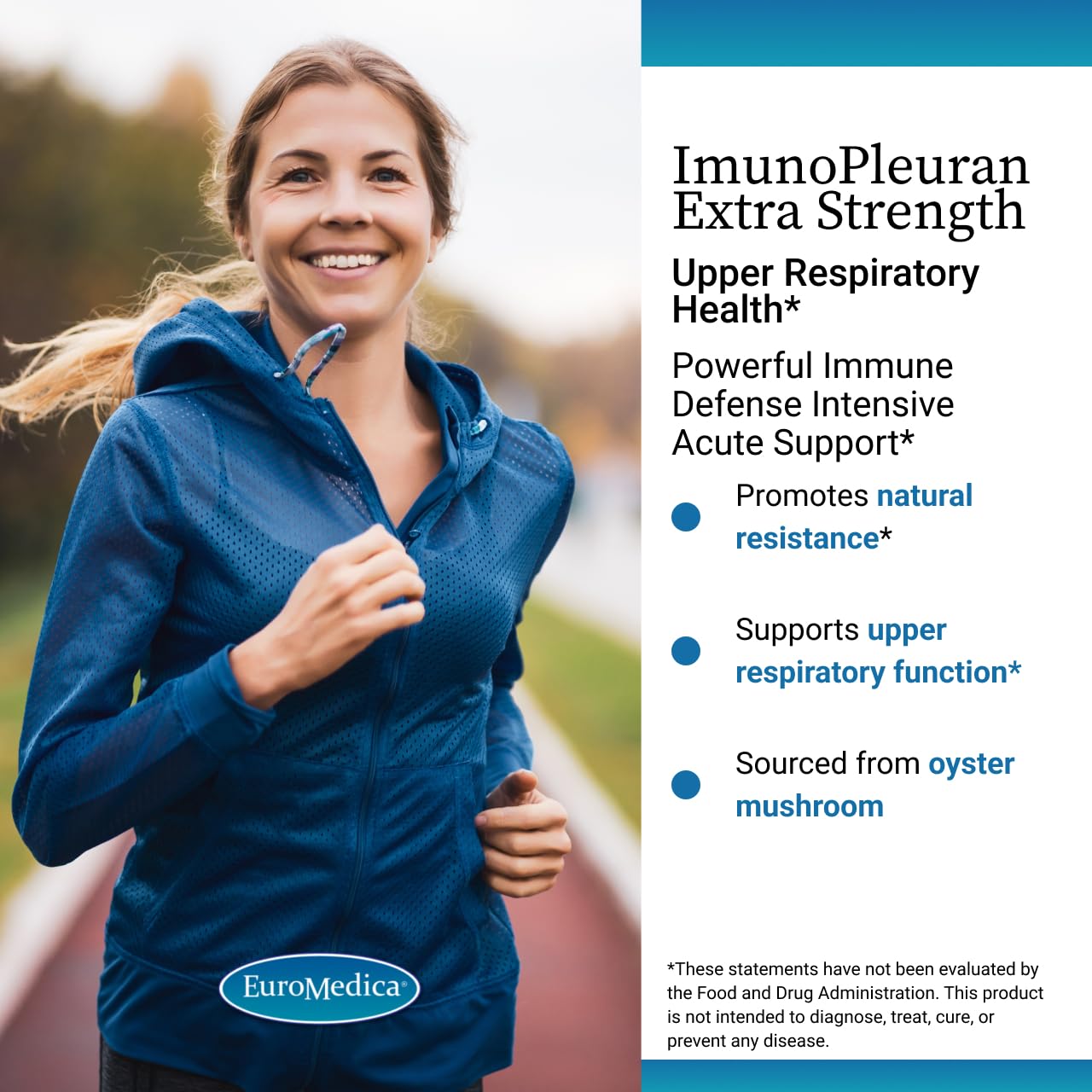 EuroMedica ImunoPleuran, tableau ingrédients, pleuran et vitamine C visibles.