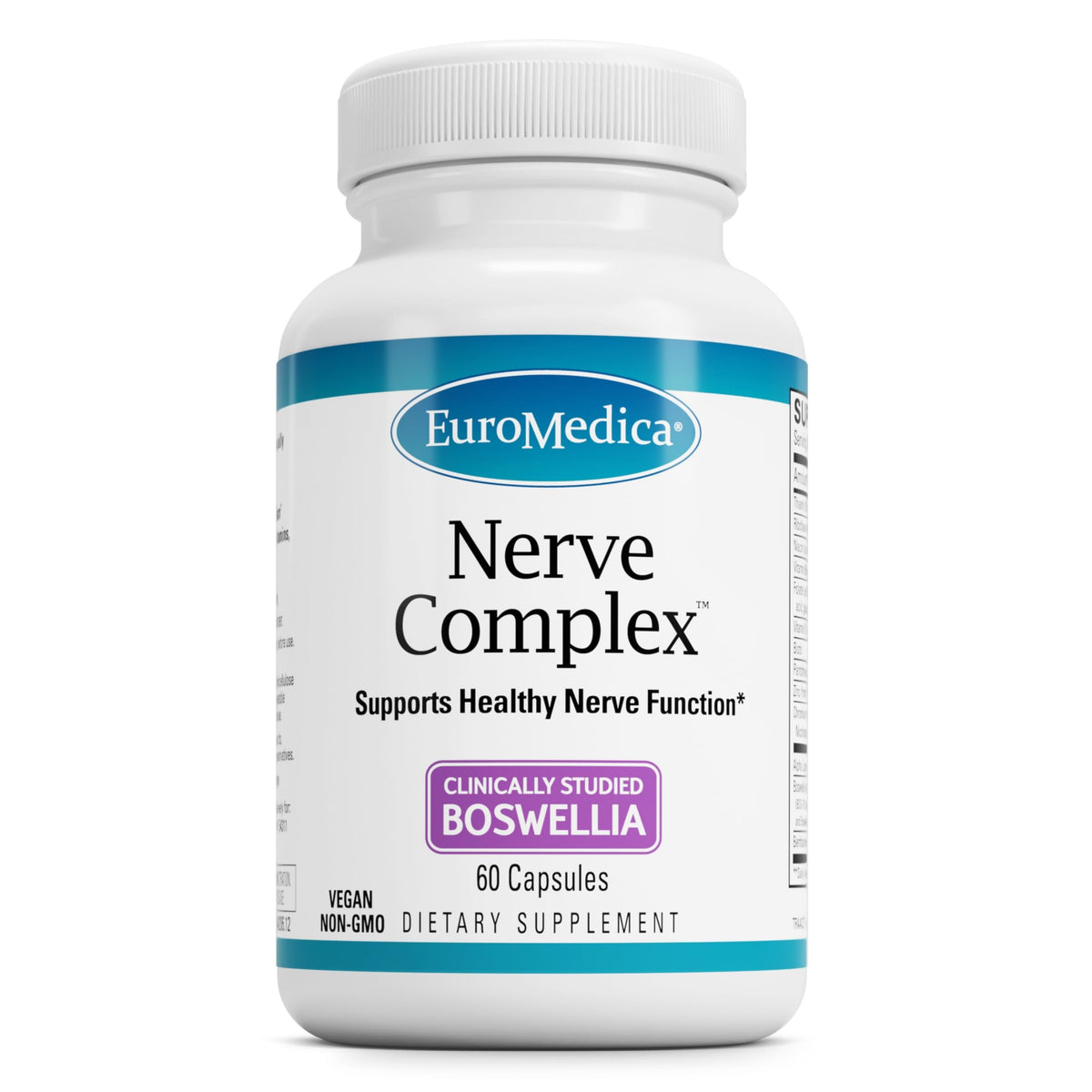 EuroMedica Nerve Complex bouteille : soutien potentiel des nerfs et de la circulation.