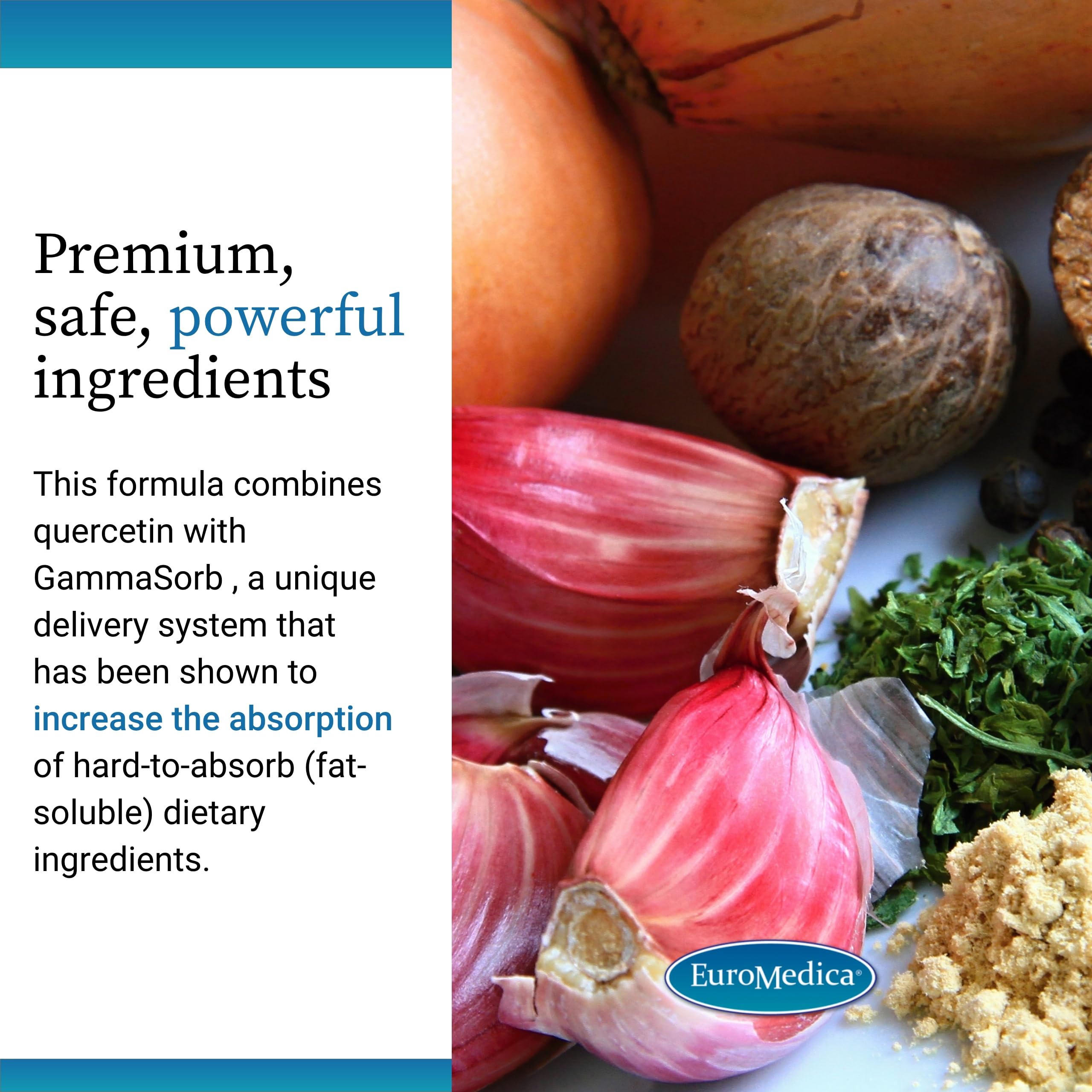 Système de délivrance EuroMedica Quercetine Plus Vitamine C: biodisponibilite accrue potentielle