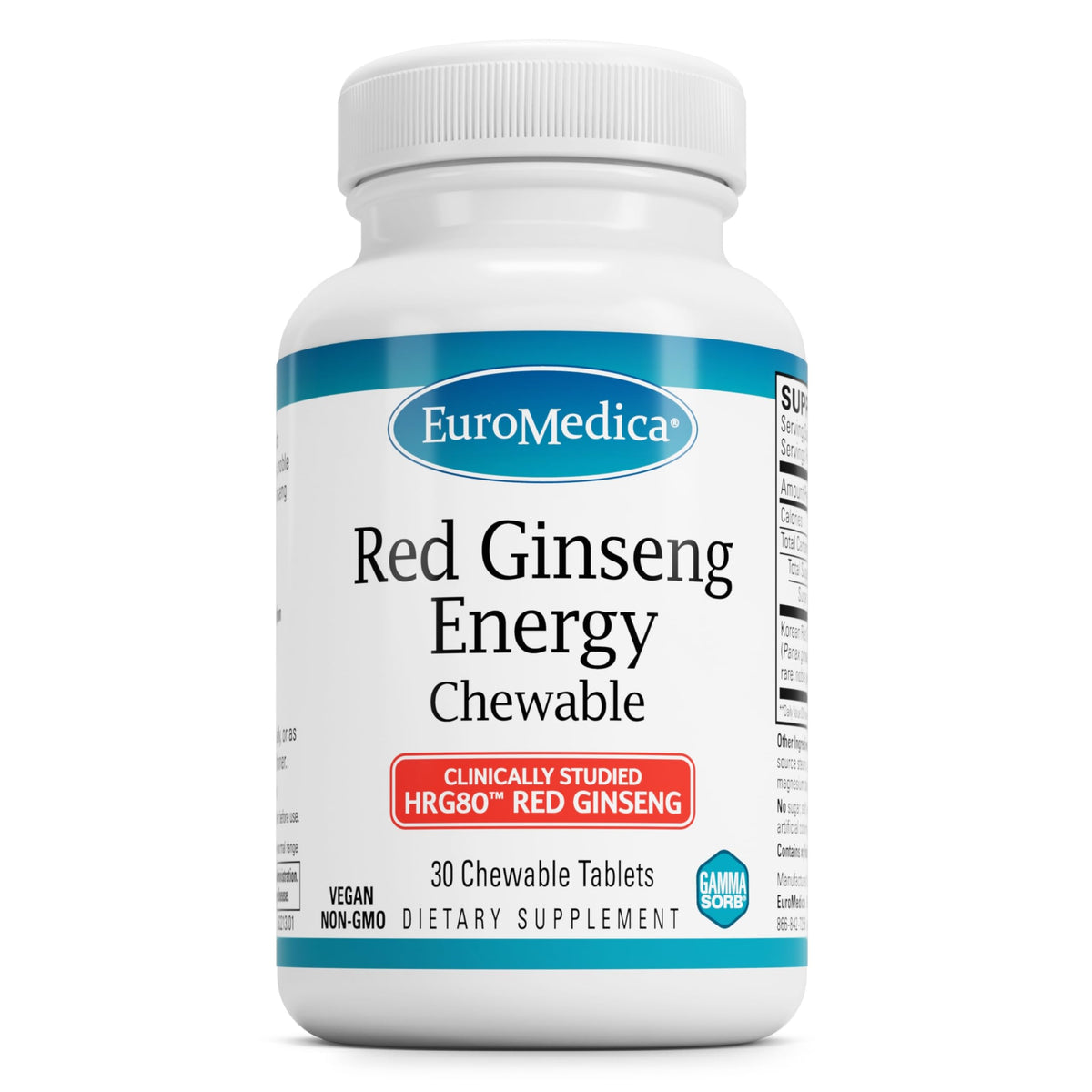 EuroMedica Ginseng Rouge Énergie — bouteille montrant énergie et concentration